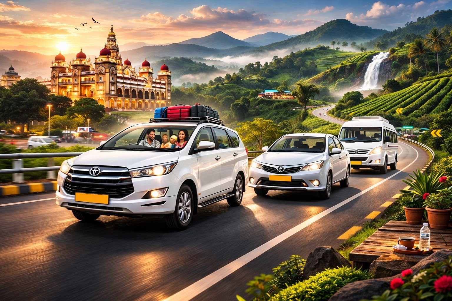 Mysore to Coorg taxi service - comfortable intercity cab